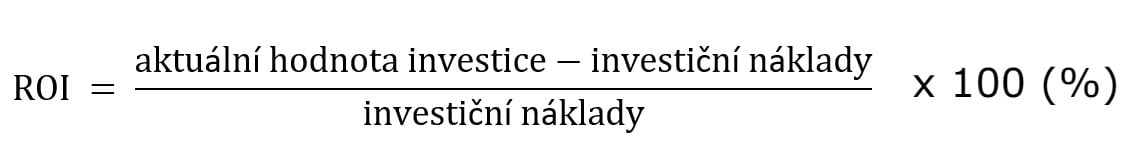 Roi vzorec pro výpočet návranosti investice, pro výpočet výkonu investice