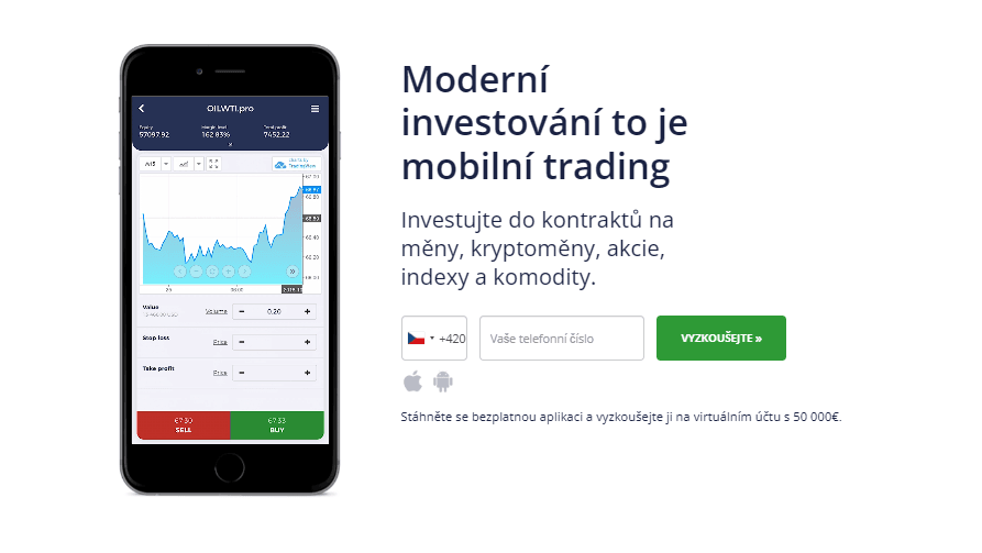 Mobilní platforma Oanda