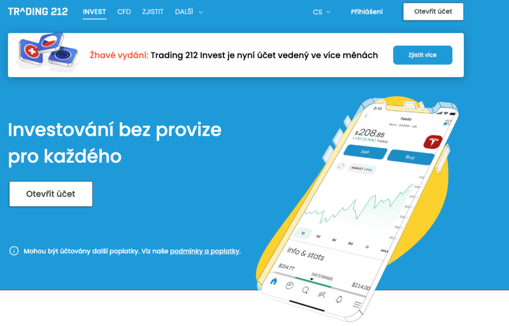 Trading212: Broker bez poplatků