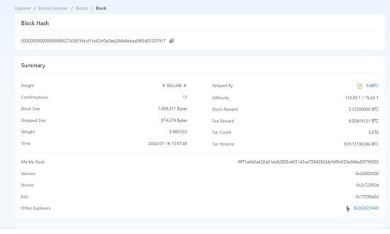 BTC.com blockchain explorer