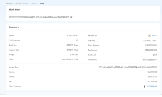 BTC.com blockchain explorer