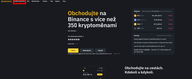 Jak nakoupit memecoins na Binance