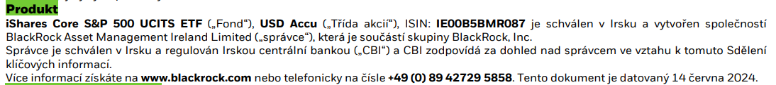 iShares Core S&P 500 ETF USD Acc