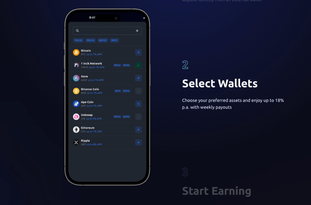 YouHodler - vybrat peněženku