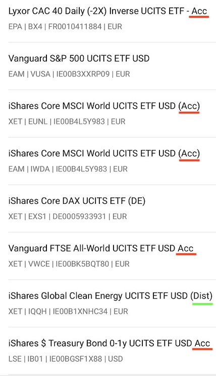 Akumulační ETF vs distribuční ETF degiro