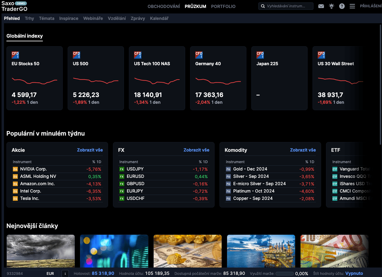 SaxoTraderGO - průzkumy