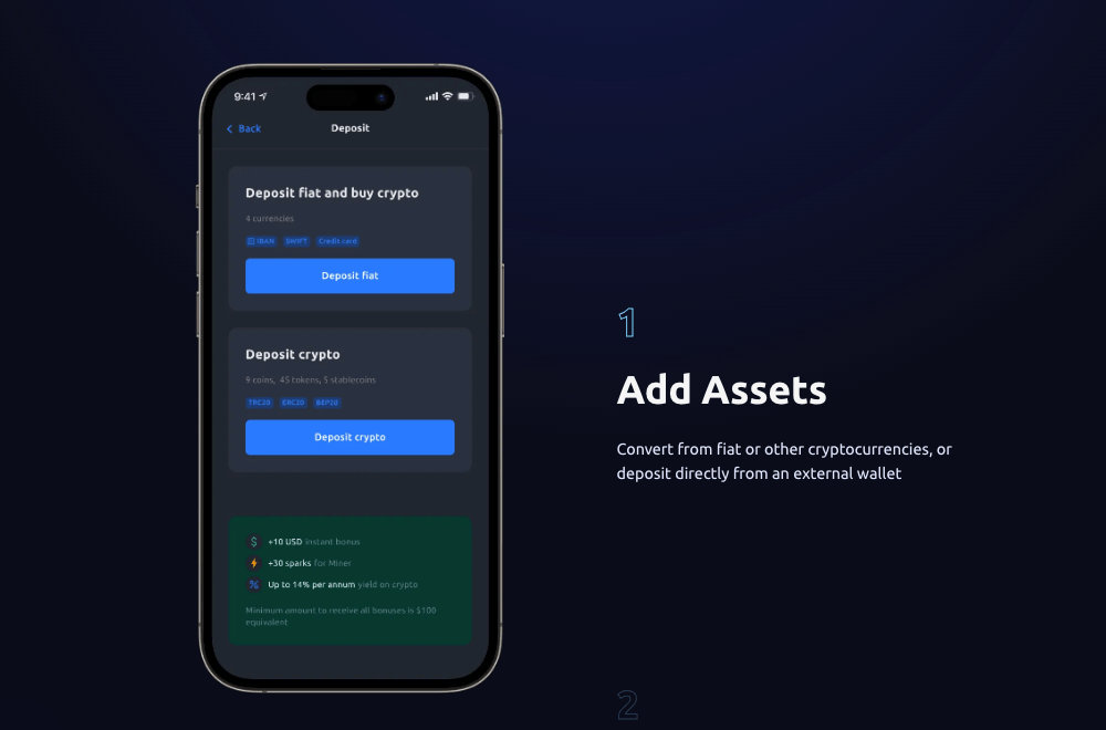 YouHodler - přidat aktiva