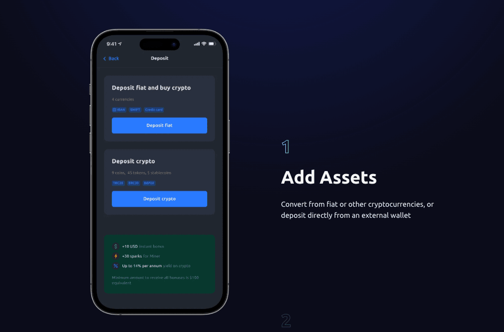 YouHodler - přidat aktiva