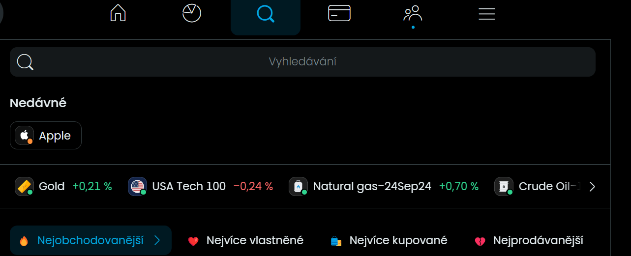 Jak vyhledat akcie Kaspi u brokera Trading 212