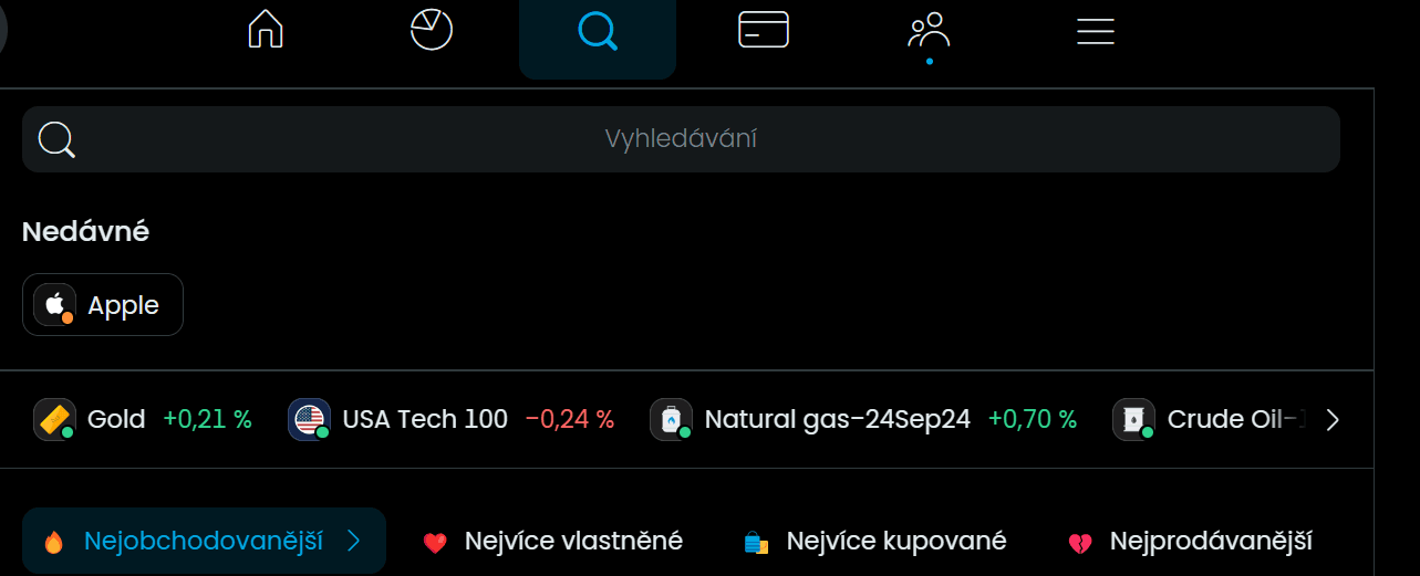 Jak vyhledat akcie Kaspi u brokera Trading 212