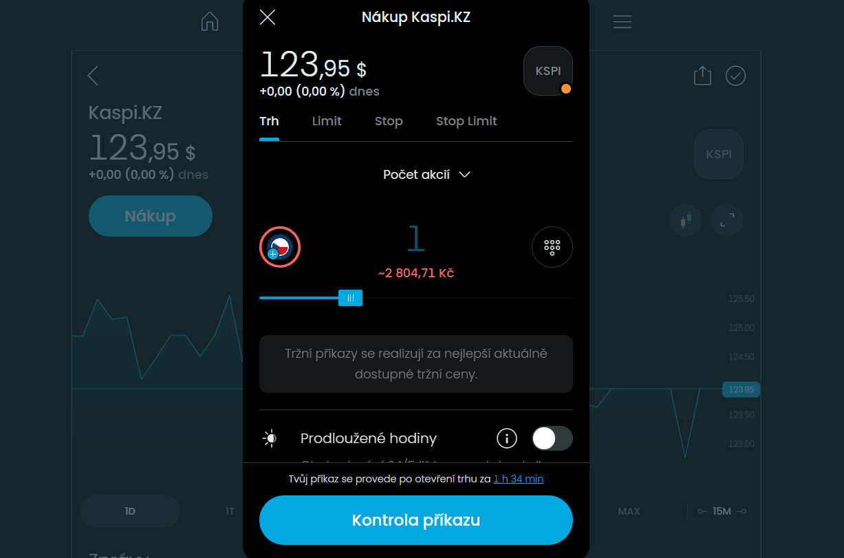Jak nakoupit akcie Kaspi.KZ u Trading 212