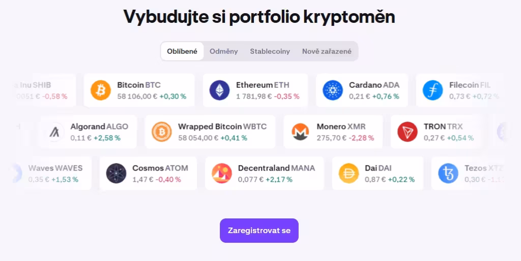 Top kryptoměny najdete na Kraken