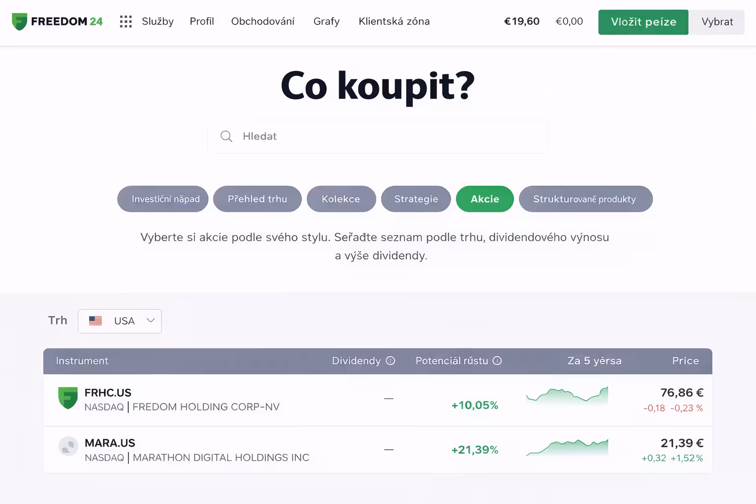 Co koupit na Freedom24