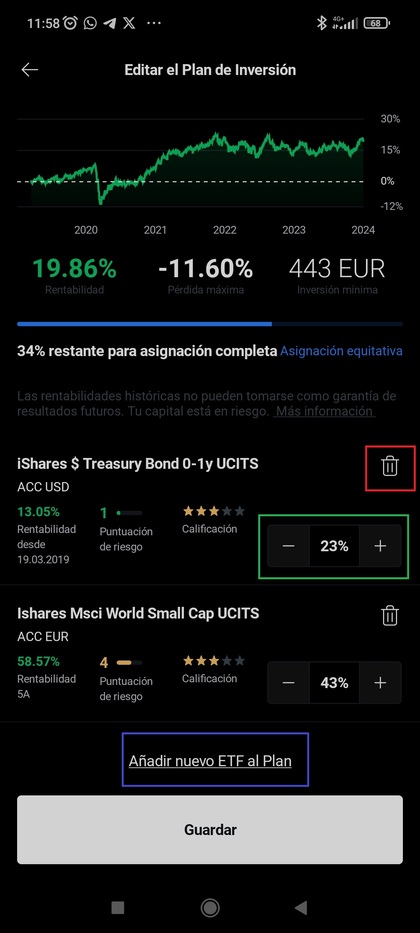 XTB investiční plán - úprava