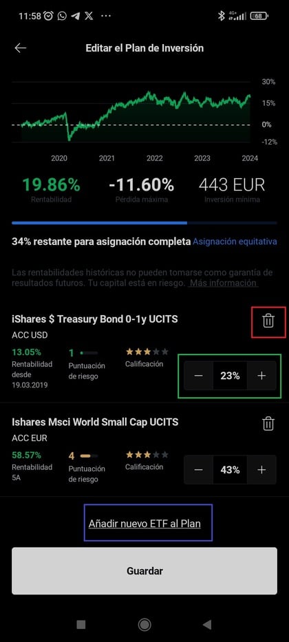 XTB investiční plán - úprava