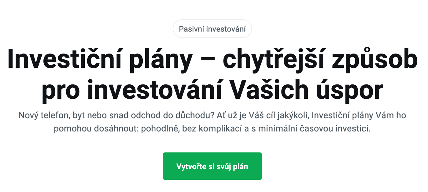 XTB investiční plán