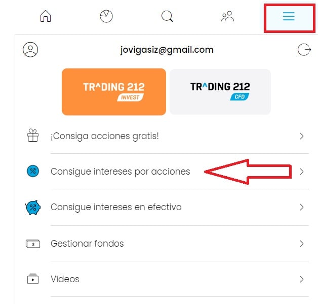 Aktivace služby úroky za akcie