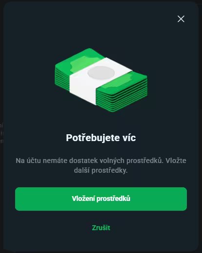 Vklad do investičního účtu