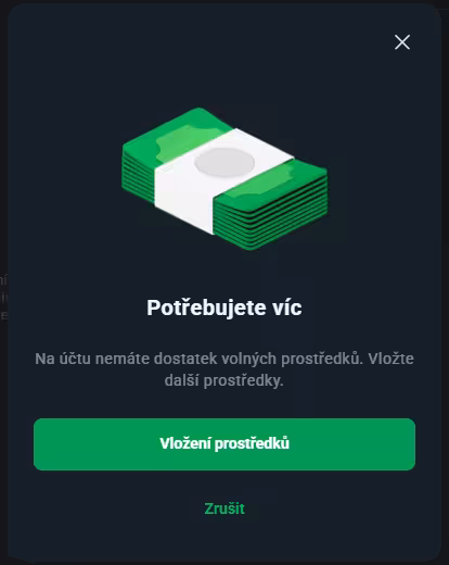 Vklad do investičního účtu