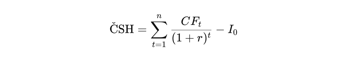 Čistá současná hodnota vzorec