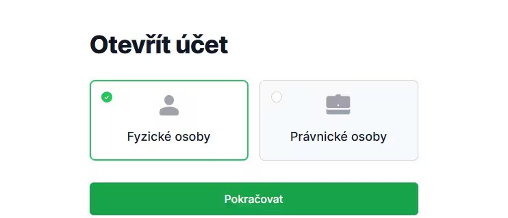 První krok registrace