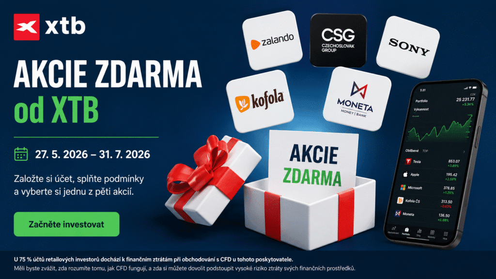 Akcie zdarma od XTB